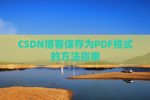 CSDN博客保存为PDF格式的方法指南